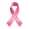 Realistic pink ribbon and breast cancer icon . Vector illustration