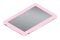 Realistic pink tablet in isometry isolated on a light background.