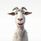 Realistic Pixar-style Goat On White Background In 8k Uhd