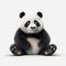 Realistic Pixar Style Panda Bear On White Background - High Quality 8k Uhd Photo