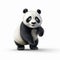 Realistic Pixar-style Panda On White Background In 8k Uhd