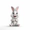 Realistic Pixar-style Rabbit On White Background In 8k Uhd