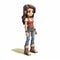 Realistic Pixel Girl With Jeans And Boots - Villagecore 2d Game Art