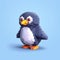 Realistic Pixel Penguin: A Cute Minecraft-inspired Character