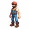 Realistic Pixelated Nintendo Mario Character In Zbrush Style