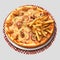 Realistic Pizza And Fries On Plate - Photorealistic Food Illustration