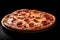 Realistic Pizza Isolated on black Background, Crave-Worthy Slice in Exquisite Detail