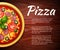 Realistic Pizza recipe or menu vector background