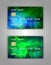 Realistic plastic Bank card vector template. Background color Green, Blue, Azure. Triangle pattern