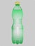 Realistic plastic bottle with water with close blue cap on trans