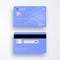 Realistic plastic credit card. Bank card with chip. Shopping discount plastic card. Template card for finance