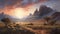 Realistic Plateau Painting Of Grand Desert Scene