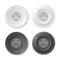 Realistic plates text mockup. Empty dishes with logos. Top and back view of round bowls. Restaurant brand title. Ceramic
