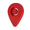 Realistic pointer of map. Red map marker icon. 3D