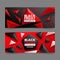 realistic polygonal black friday horizontal banners set vector design