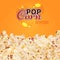 Realistic popcorn vector background. Cinema, fast food banner template
