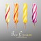 Realistic Popsicles Colorful Ice Cream Set