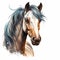 Realistic Portrait Of A Charming Horse With Blue Hair