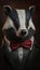 Realistic Portrait Illustration Art Showcasing Cute Badger wearing bow tie (Generative AI)