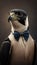 Realistic Portrait Illustration Art Showcasing Cute Falcon wearing bow tie (Generative AI)