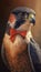 Realistic Portrait Illustration Art Showcasing Cute Falcon wearing bow tie (Generative AI)