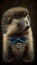 Realistic Portrait Illustration Art Showcasing Cute Porcupine wearing bow tie (Generative AI)