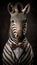 Realistic Portrait Illustration Art Showcasing Cute Zebra wearing bow tie (Generative AI)
