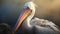 Realistic Portrait Of A Pelican In Soft Light