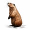 Realistic Portrait Of A Standing Beaver: Richly Colored And Ultra Detailed