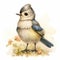 Realistic Portrait Of Young Female Titmouse In Beatrix Potter Style