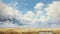 Realistic Prairie Painting With Hyper-detailed Clouds