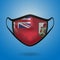 Realistic Protective Medical Mask with National Flag of Bermuda