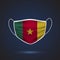 Realistic Protective Medical Mask with National Flag of Cameroon