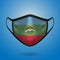 Realistic Protective Medical Mask with National Flag of Karachay-Cherkessia