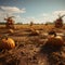 Realistic Pumpkin Field 3d Image With Unreal Engine Rendering