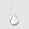 Realistic pure transparent water drop with shadow on gray background illustration