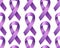 Realistic purple Awareness Ribbon seamless pattern to World Lupus Day. 3d violet tape