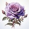 Realistic Purple Rose Flower Painting With Glossy Finish