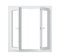 Realistic pvc window with clear glass panes, 3d