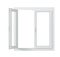 Realistic pvc window with open sash 3d mockup