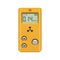 Realistic radiation meter on white background. Radiation dosimeter.