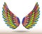 realistic rainbow angel wings isolated - 3d illustration.