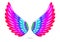 realistic rainbow angel wings isolated - 3d illustration.