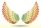 realistic rainbow angel wings isolated - 3d illustration