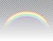 Realistic rainbow isolated on transparent background. Rainbow icon. Symbol of love. Colorful light and bright design