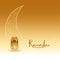Realistic ramadan kareem golden greeting design