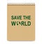 Realistic Recycle Brown Cover Notepad and Save The World Icon