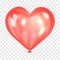 Realistic red balloon-heart. Balloon for romantic party, celebration valentine`s day