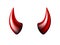 Realistic red and black Halloween Devil Horns . Satan demon accessories.
