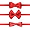 Realistic red bow tie with white dots